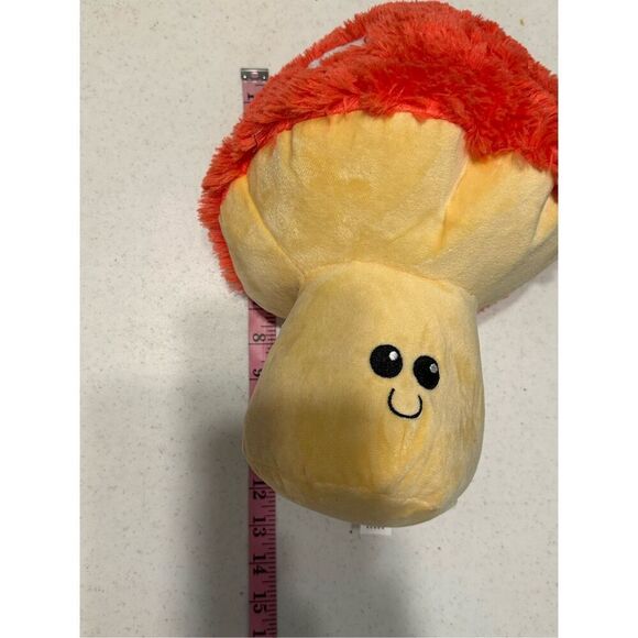 Goofa Yellow Red Smiling Spotted Cap Mushroom Plush Doll Stuffed Toy 12" - Picture 2 of 5